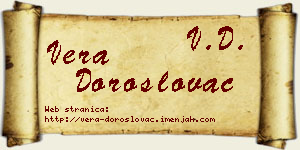 Vera Doroslovac vizit kartica